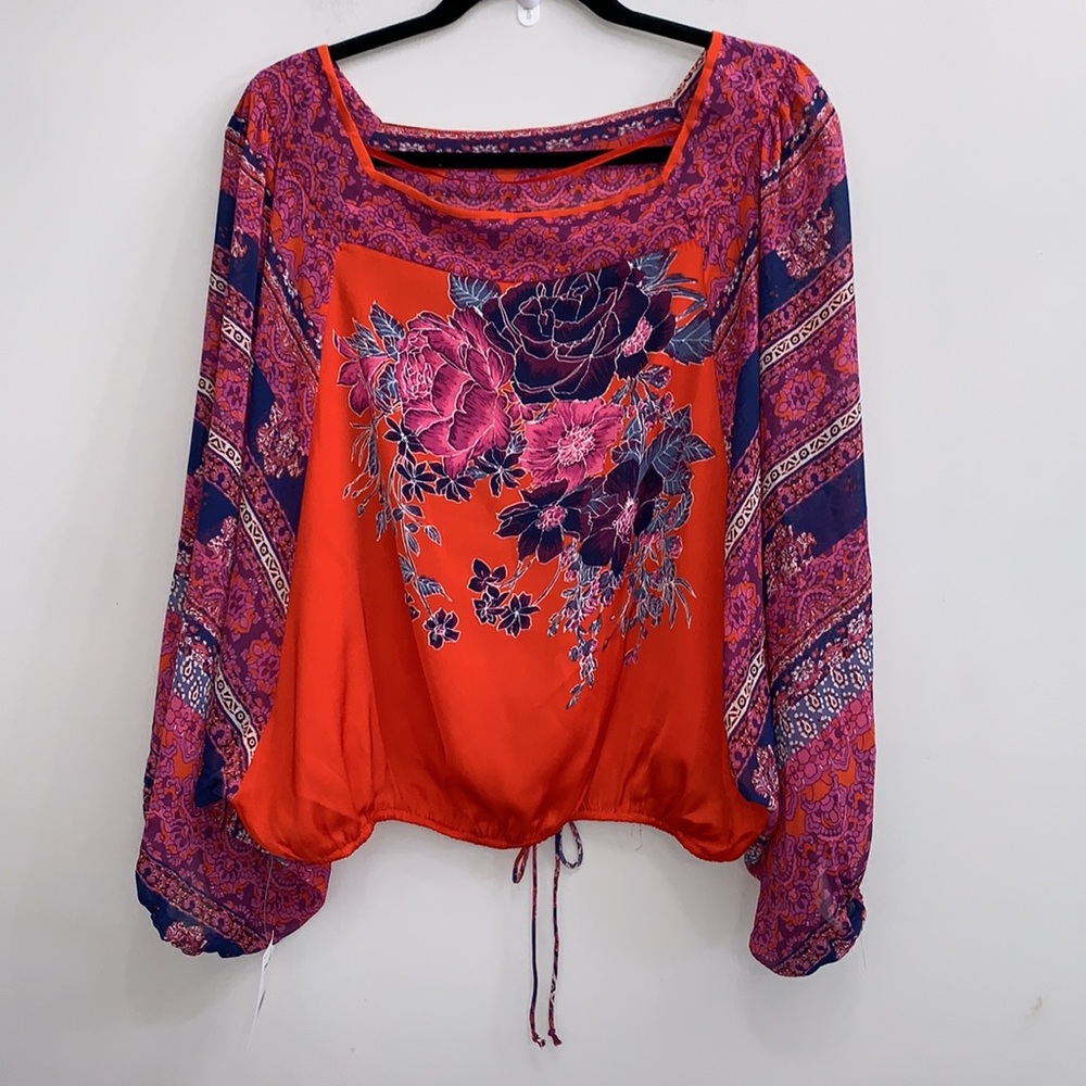 Free People Blue Nile Blouson Sleeves Pop
Combo Color Blouse - Picture 6 of 6